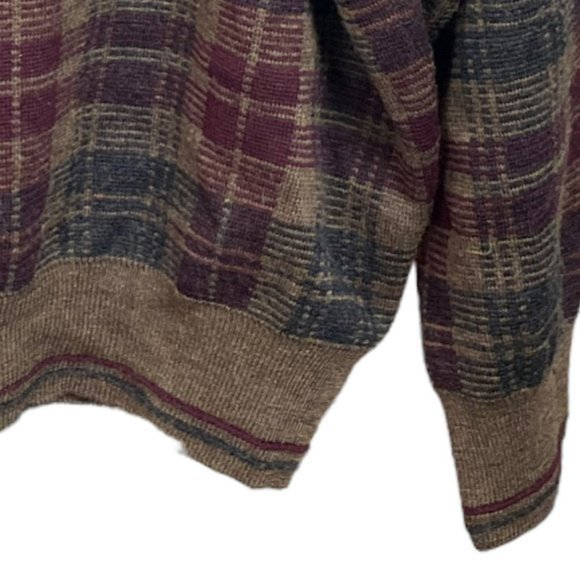 Vintage Maglificio Florence Merino Wool Plaid Cardigan Sweater - Picture 12 of 14
